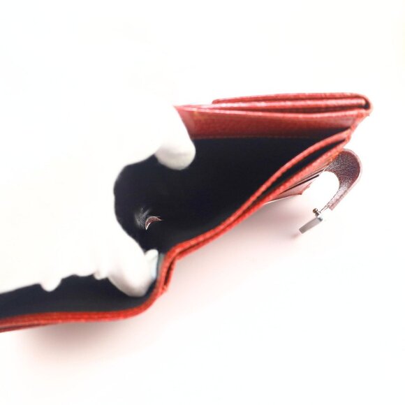 Gucci GG mono Flap Canvas/Leather Red Women Wallet Vintage - Picture 13 of 16